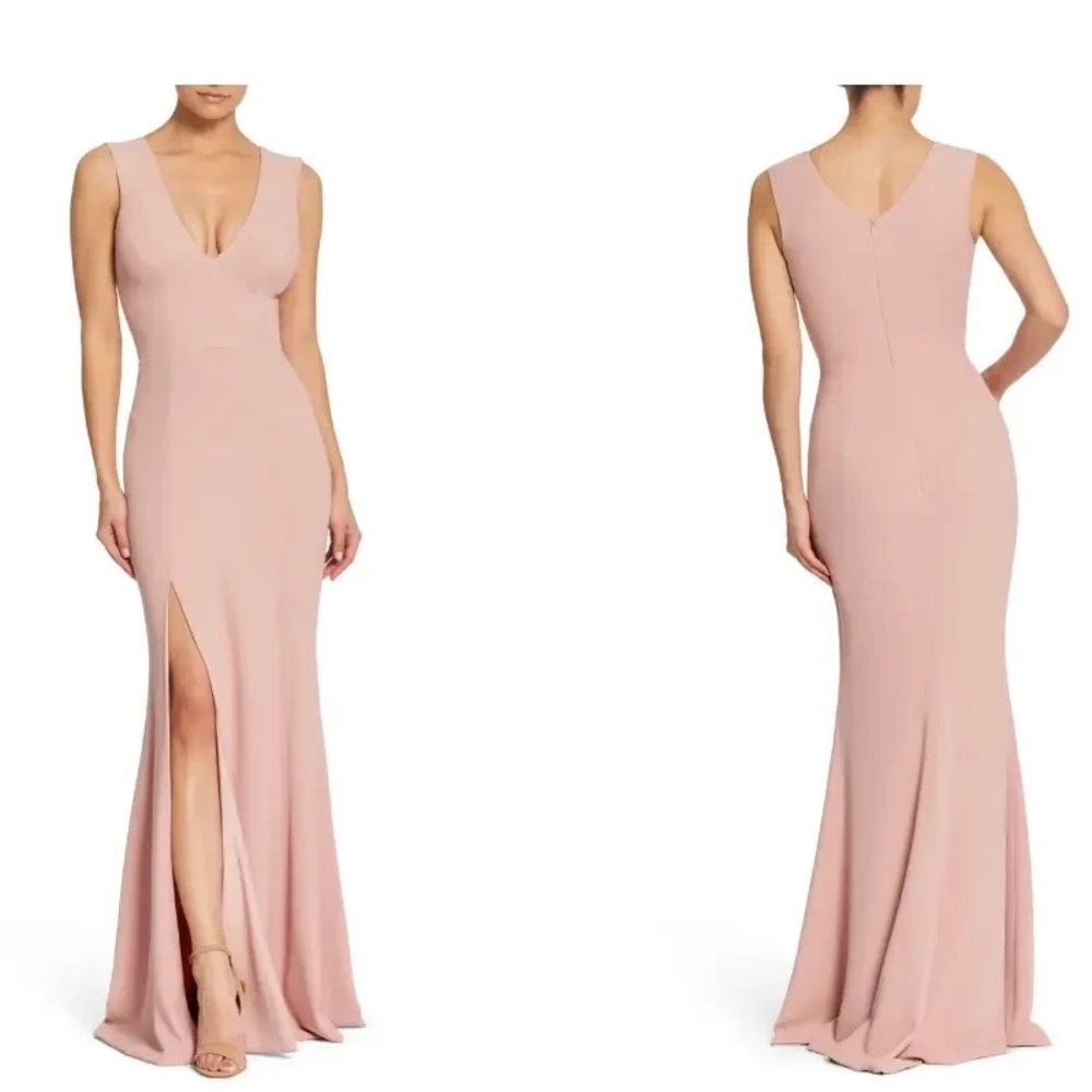 NEW with tags Dress The Population Blush Colored Side Slit Evening Gown